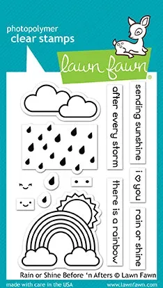Lawn Fawn Rain or Shine Before n Afters Clear Stamps Regenbogen