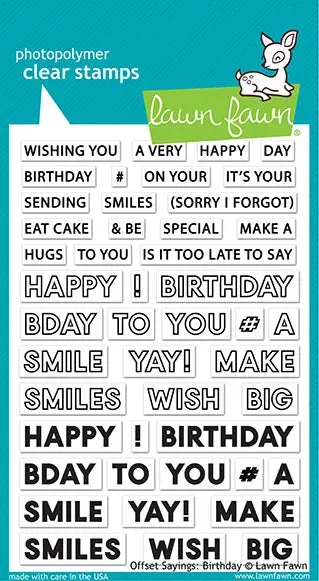 Lawn Fawn Offset Sayings Birthday Clear Stamps
