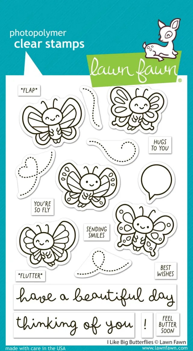 Lawn Fawn I Like Big Butterflies Stempelset Schmetterlinge LF4024