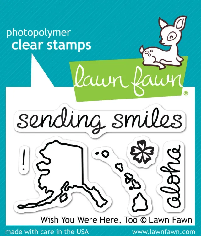 Lawn Fawn Wish You Were Here Too Stempel Mini