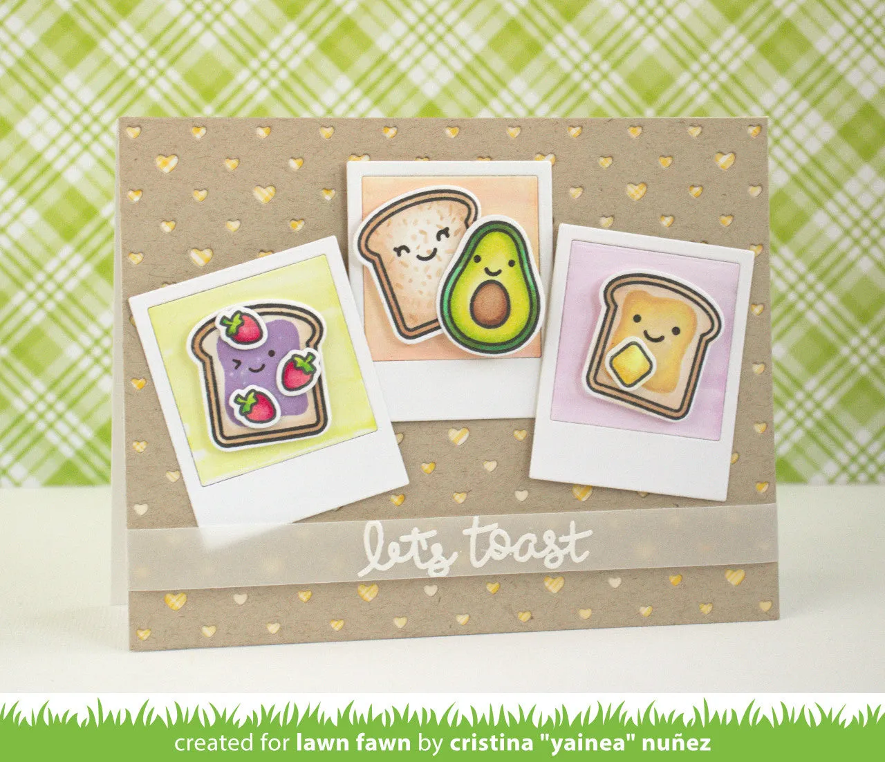Lawn Fawn Polka Heart Backdrop Stanze quer