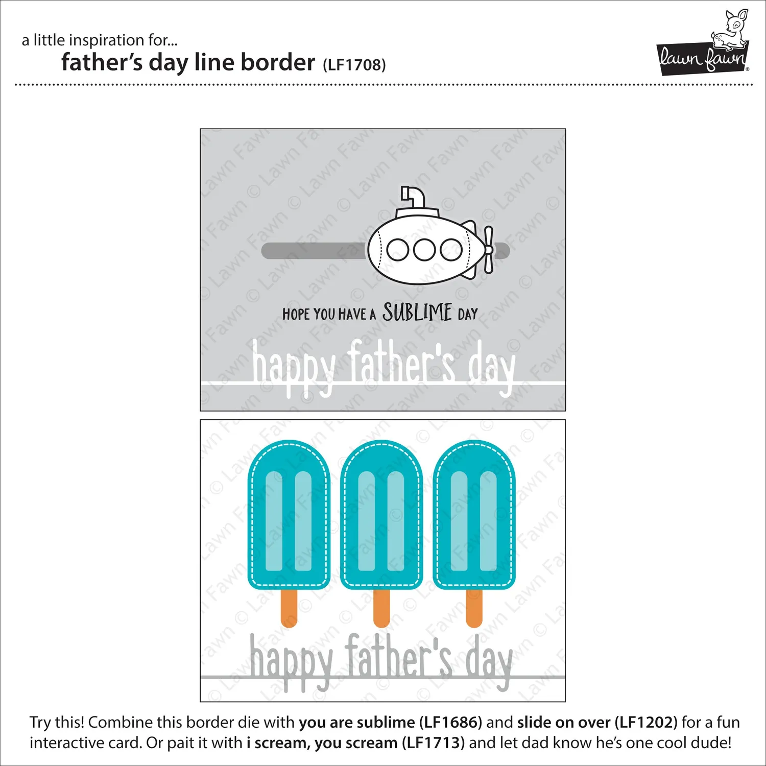 Lawn Fawn Father's Day Line Border LF1708 Stanzschablone