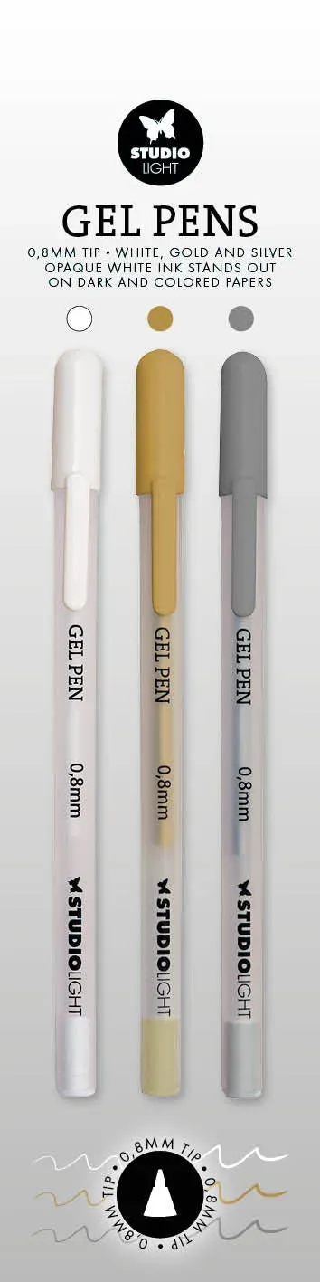 StudioLight Essentials Gelstifte Weiß Gold Silber 0,8 mm