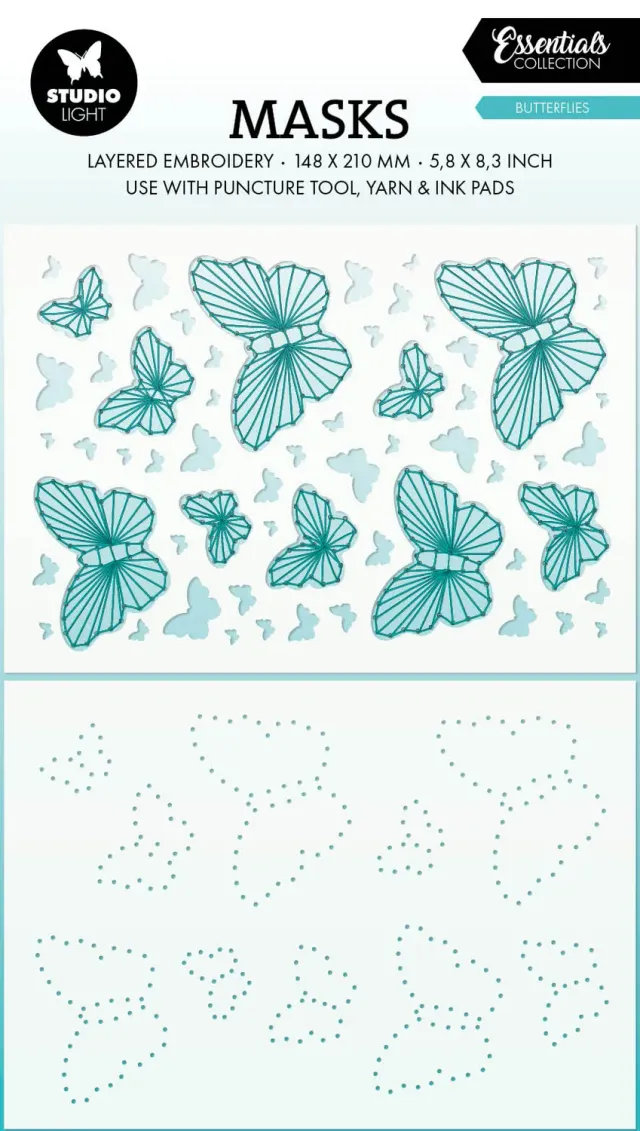 Studio Light Essentials Butterflies Schablone A5 Schmetterlinge