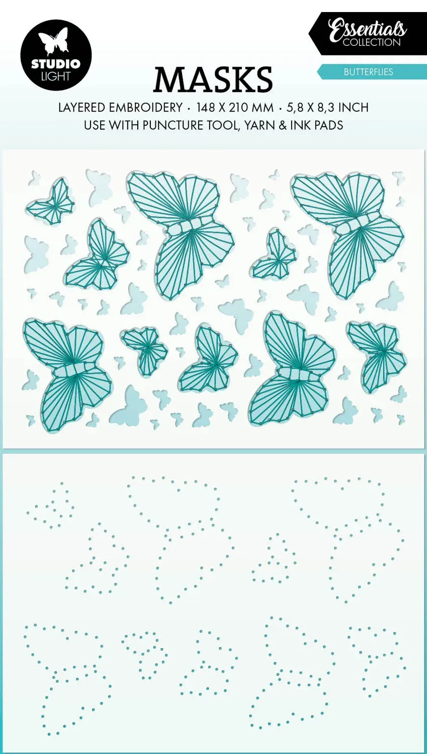 Studio Light Essentials Butterflies Schablone A5 Schmetterlinge