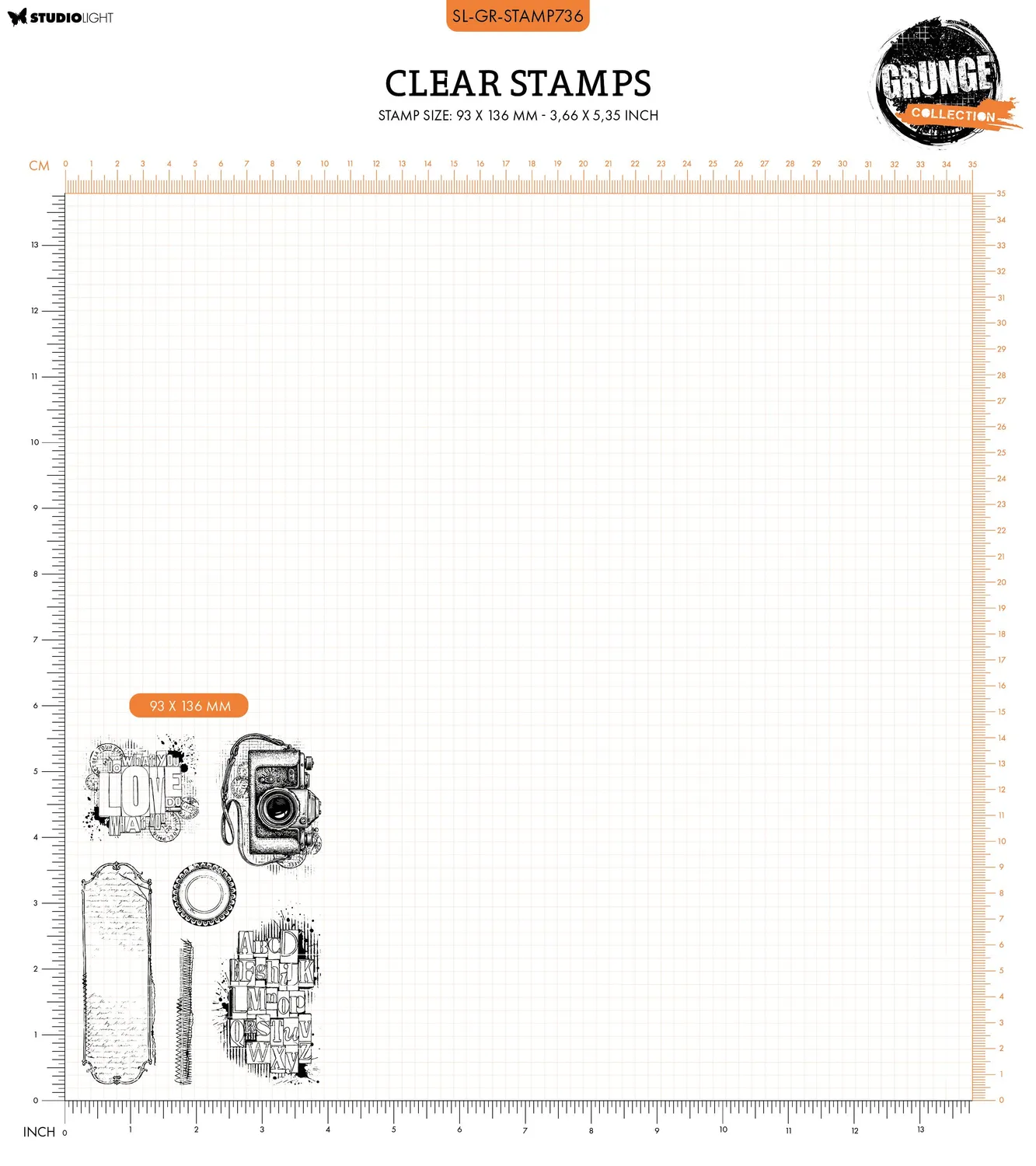 StudioLight Grunge Collection Clear Stamp Grunge Camers