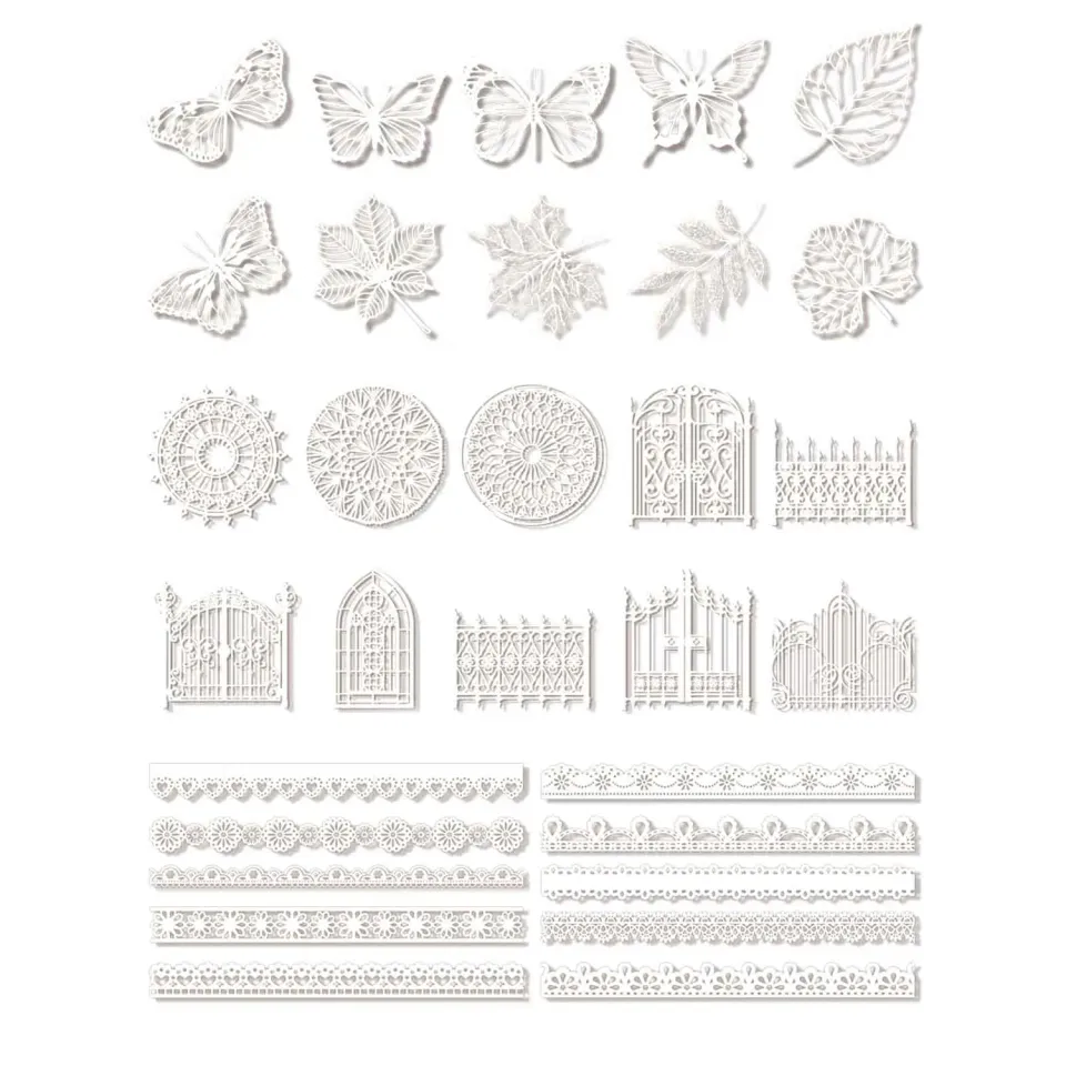 Ieebee Hollow Lace Deko Papier 10 Stück Garden Door