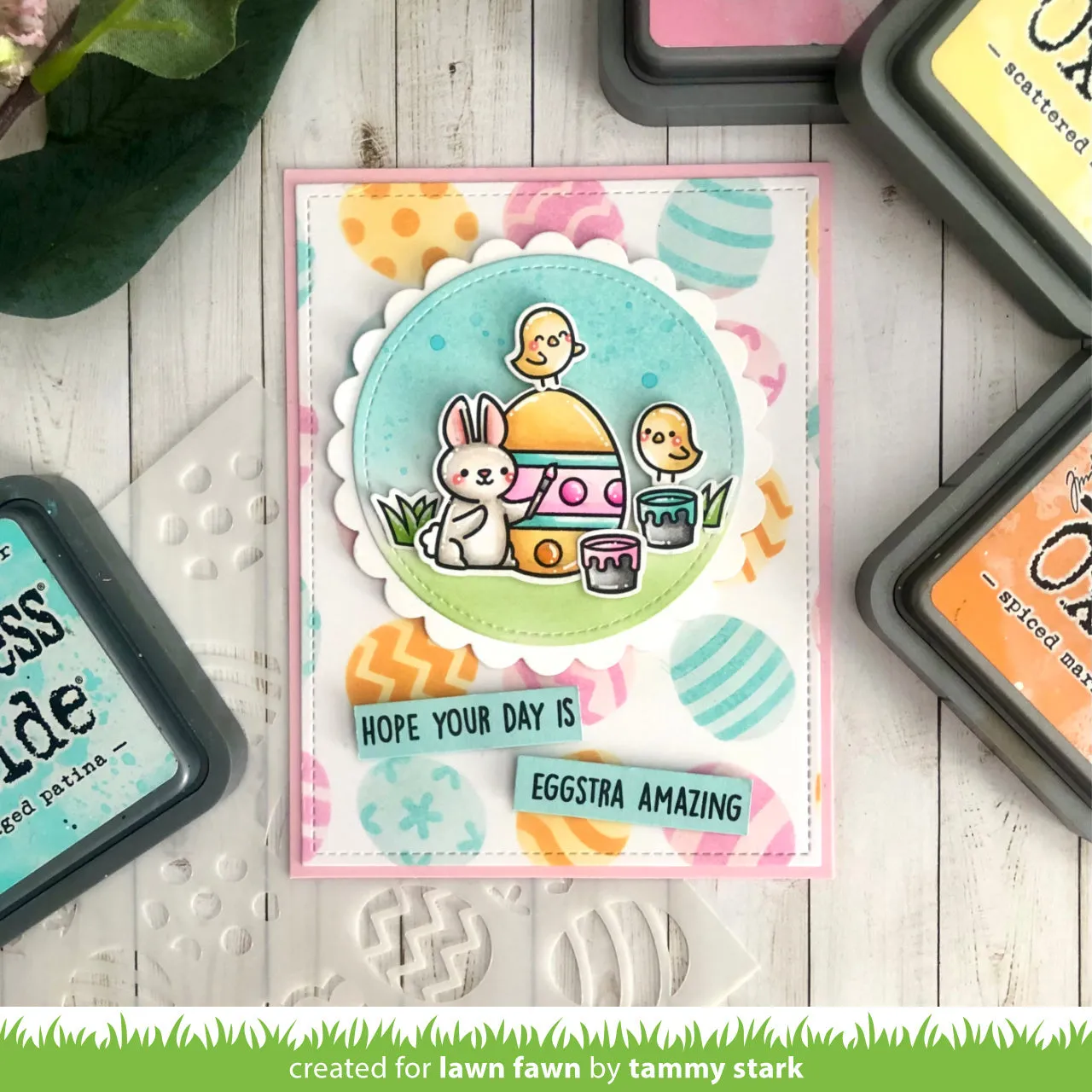 Lawn Fawn Easter Egg Hintergrund Schablonen 2-teilig Ostern