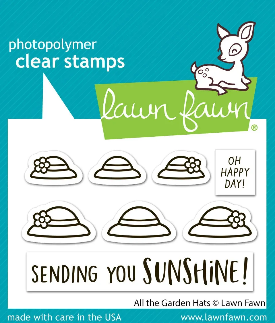 Lawn Fawn All the Garden Hats Clear Stamps Gartenhüte