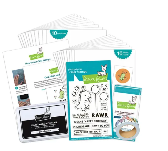 Lawn Fawn Rawr To You Kids Karten-Bastelset Dino 10 Karten