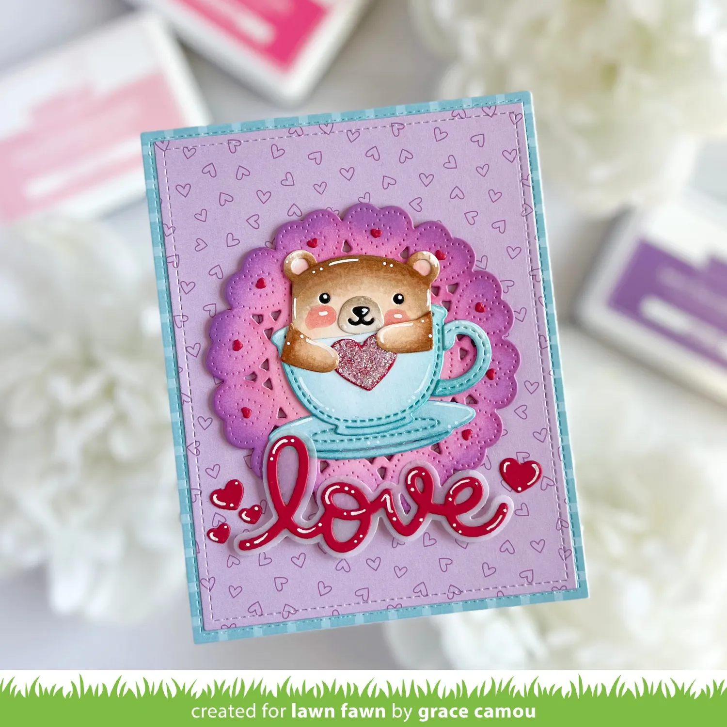Lawn Fawn Doily Hearts Stanzschablone 8,6 cm Spitze