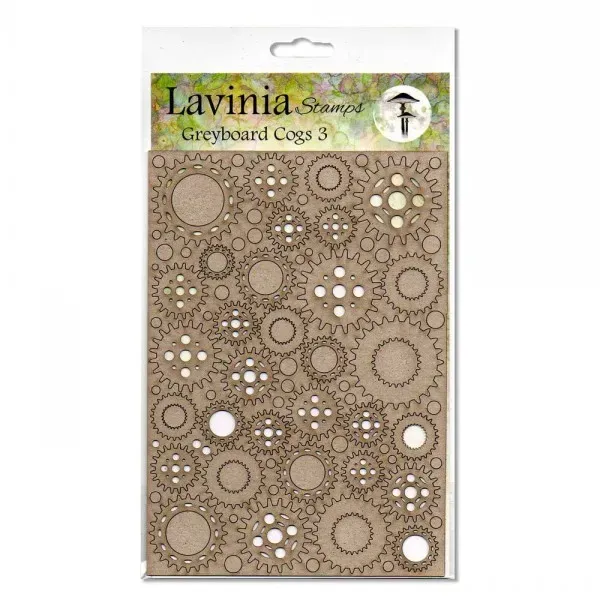 Lavinia Stamps Greyboard Cogs 3 Graupappe Zahnräder