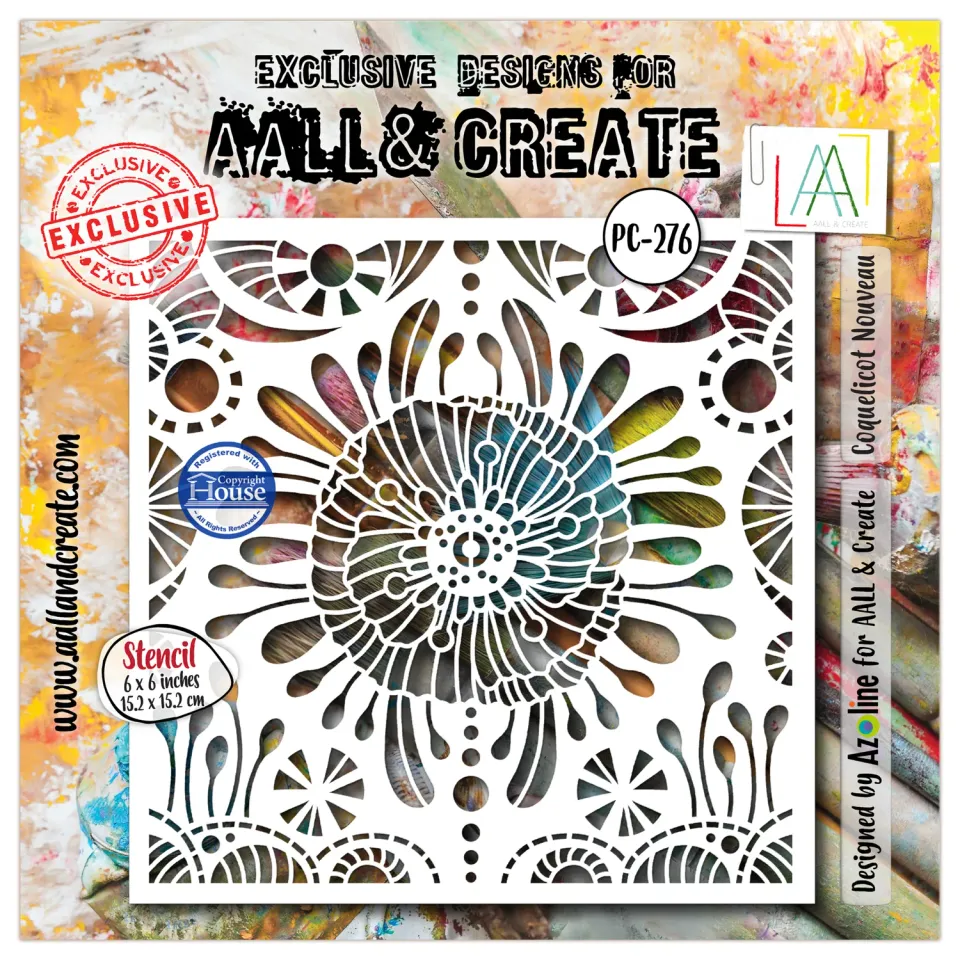 AALL and Create PC-276 Coquelicot Nouveau Schablone 15x15cm floral