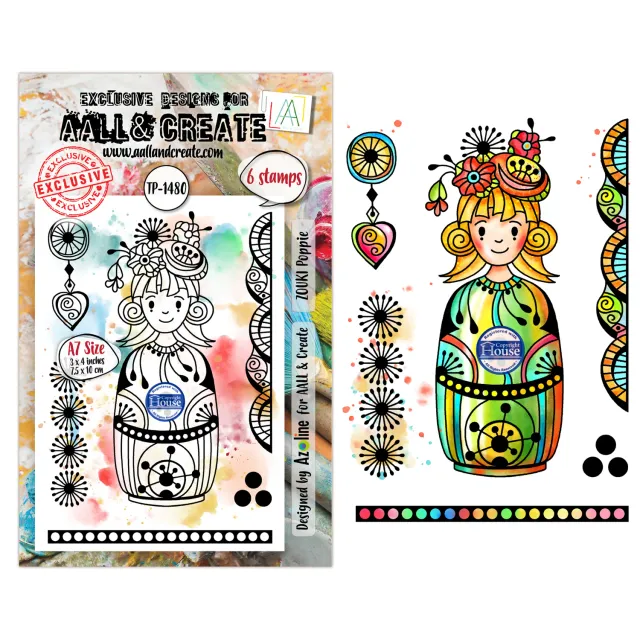AALL and Create TP-1480 ZOUKI Poppie Stempel A7 6-teilig Mohn