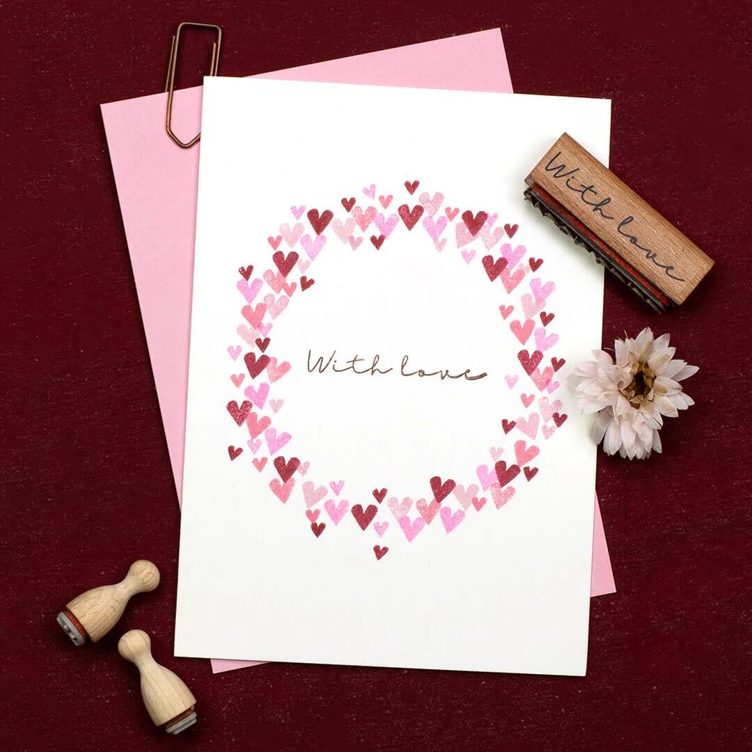 Perlenfischer With Love Stempel 6x45 mm Holz