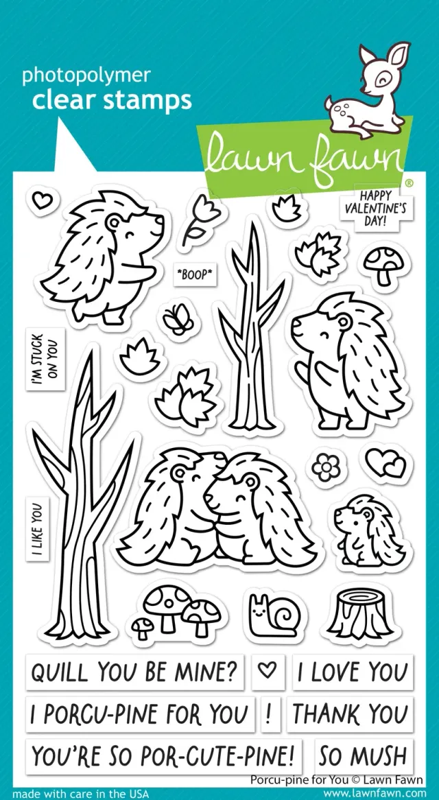 Lawn Fawn Porcu-pine for You LF3299 Clear Stamps Valentinstag