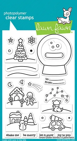 Lawn Fawn Snow Globe Scenes Stempelset Schneekugel Weihnachten