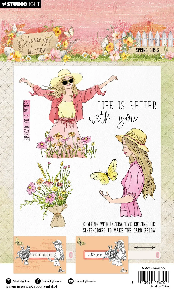 StudioLight Spring Meadow Spring Girls Clear Stamps Motivgröße