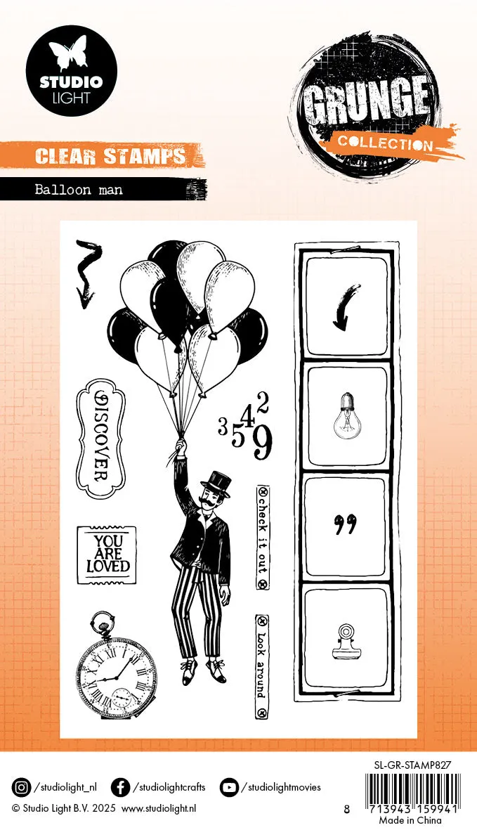 Studio Light Grunge Collection Clear Stamp Ballon Man