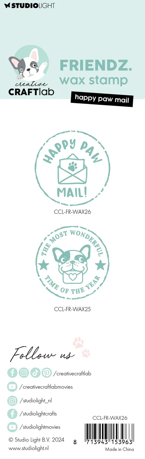 StudioLight Creative Craftlab Friendz Siegelstempel Happy Paw Mail mit Griff