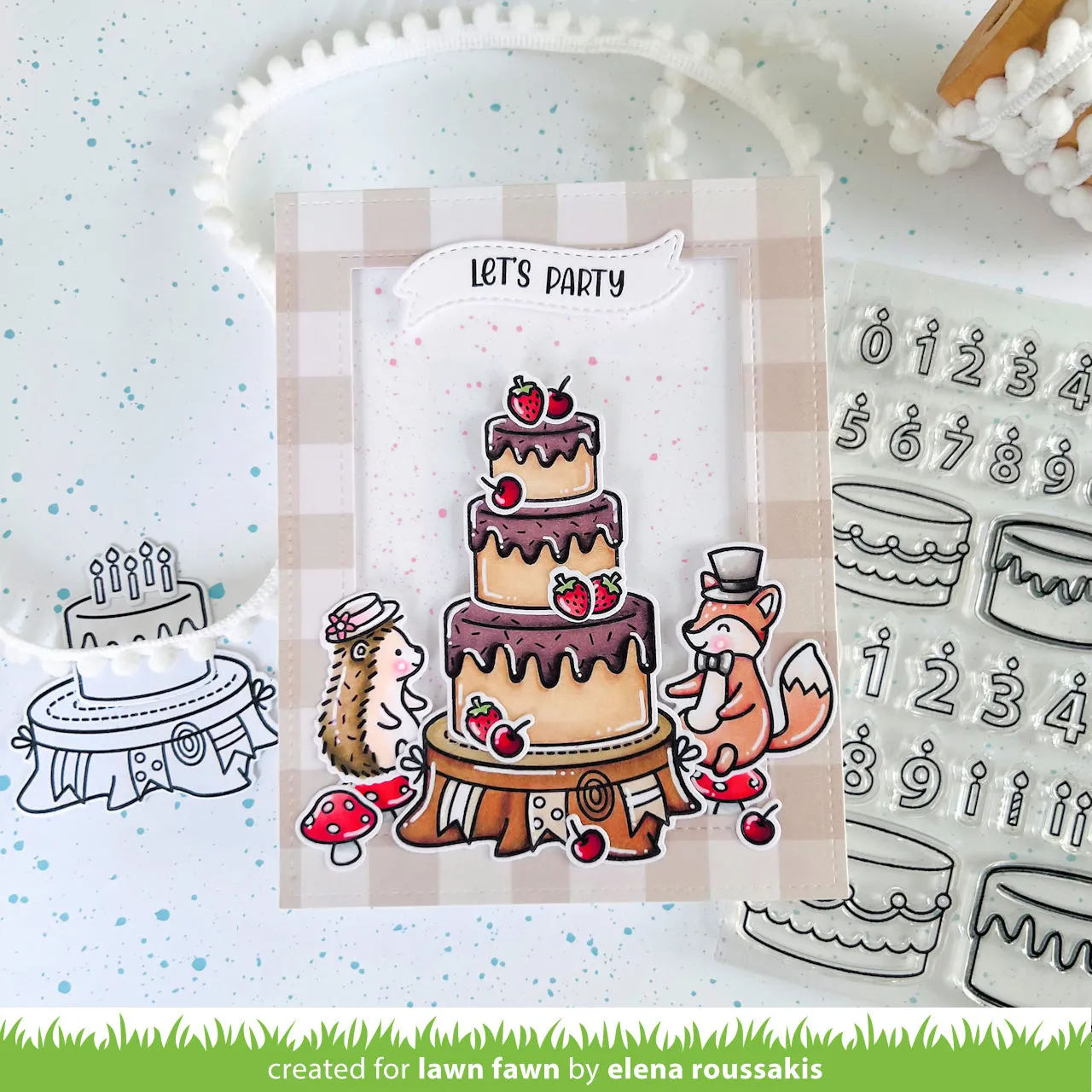 Lawn Fawn Cake It Easy Add-On Clear Stamps Torte