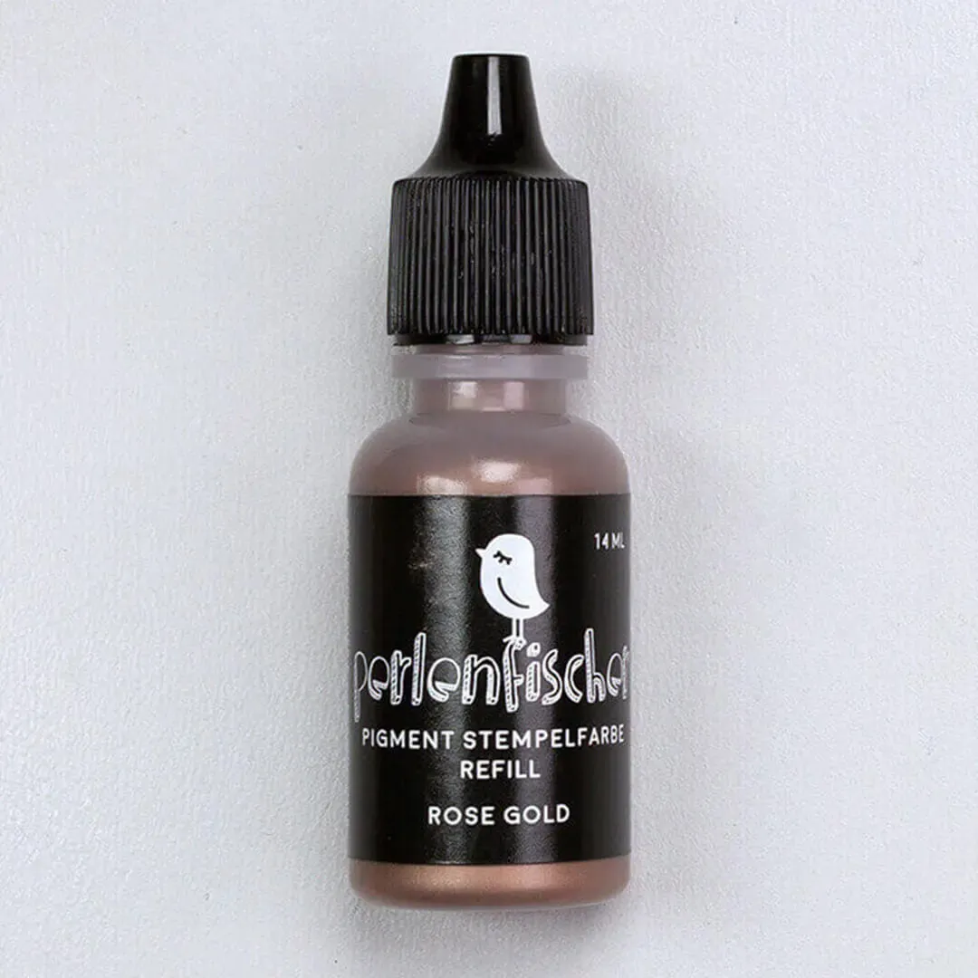 Perlenfischer Pigment Stempelfarbe Refill Rose Gold 14 ml