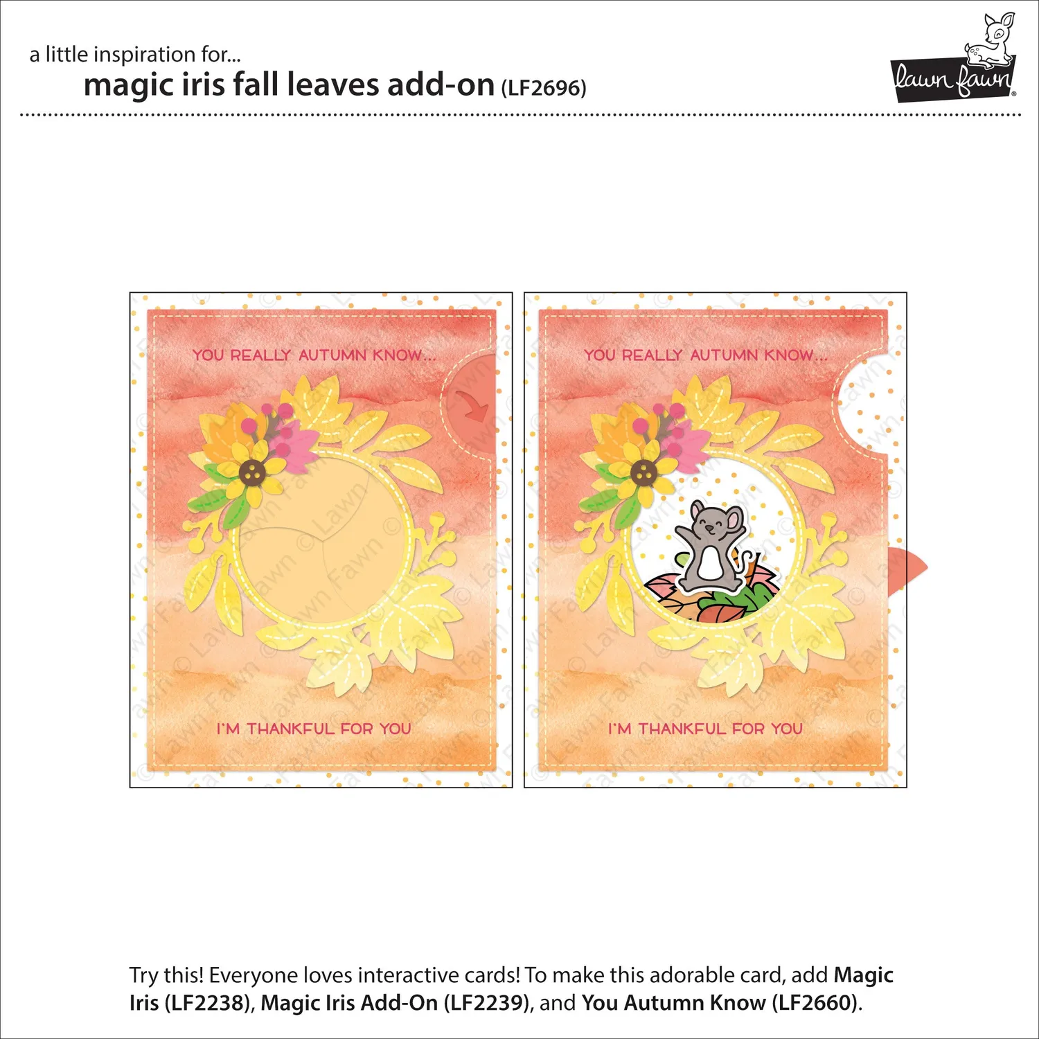 Lawn Fawn Magic Iris Fall Leaves Stanzform Herbst