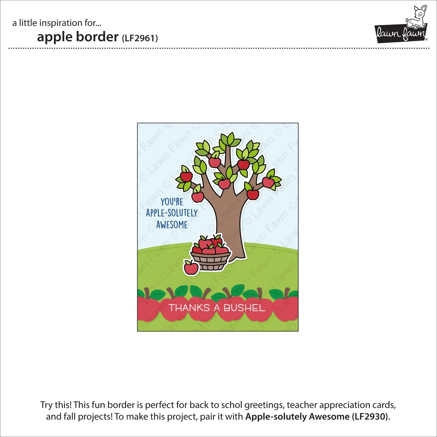 Lawn Fawn Lawn Cuts Apple Border Stanze Apfel 15,5 cm