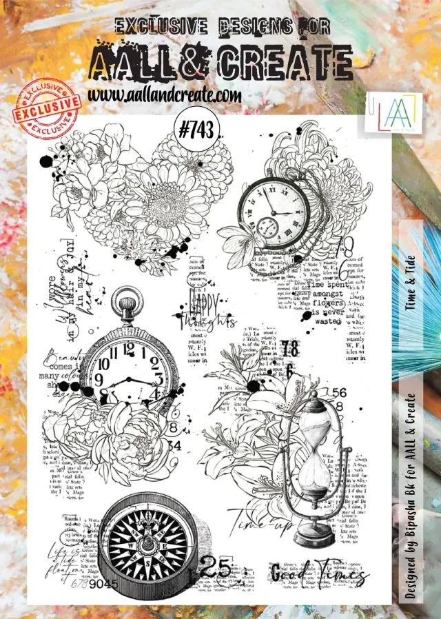 AALL and Create #743 Time & Tide Stempelset A4 Meermotiv