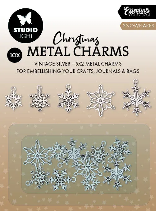 StudioLight Essentials Charms Metall Schneeflocken 10 Stück