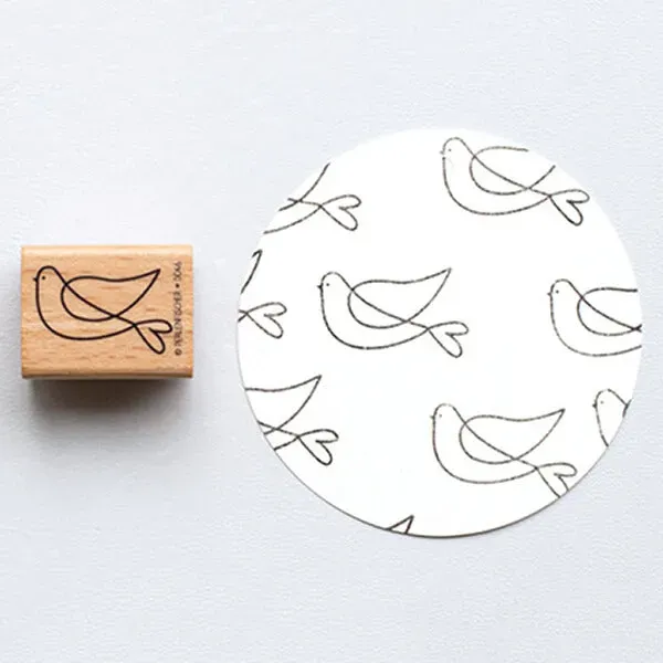 Perlenfischer Turteltaube Blick Links Stempel Hochzeit 17x28mm