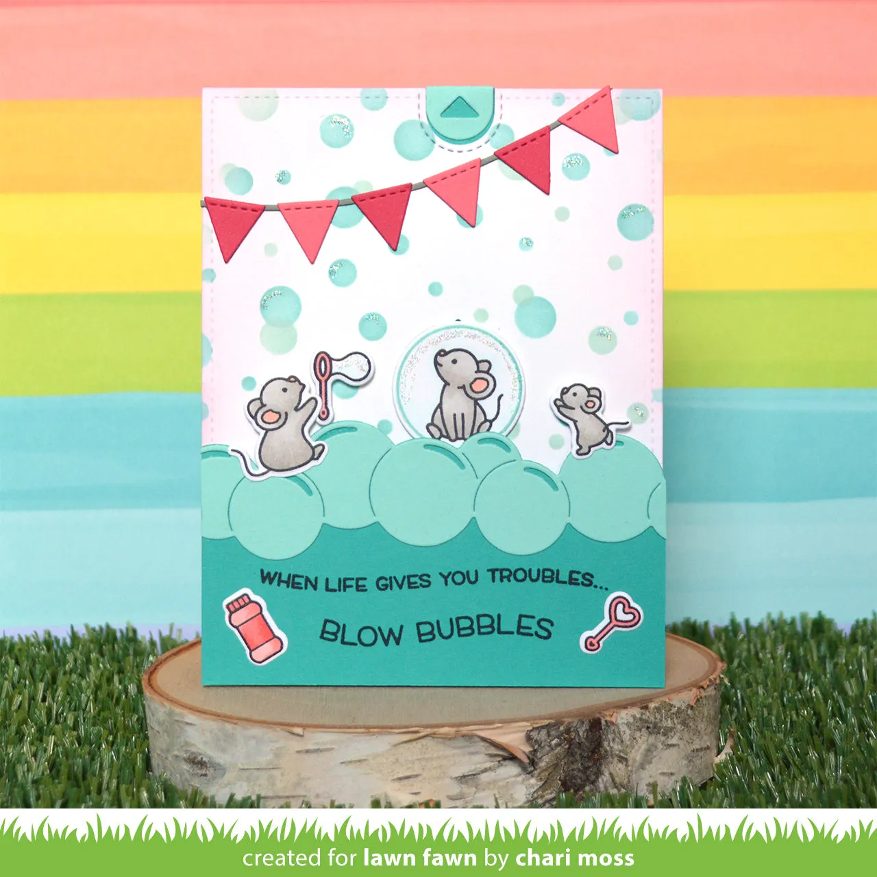 Lawn Fawn Bubble Background Schablonen 15x15 2-teilig