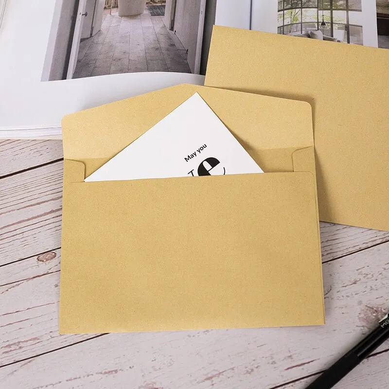 Ieebee Blanko Papierumschläge Set 5 Bögen Kraft Weiß