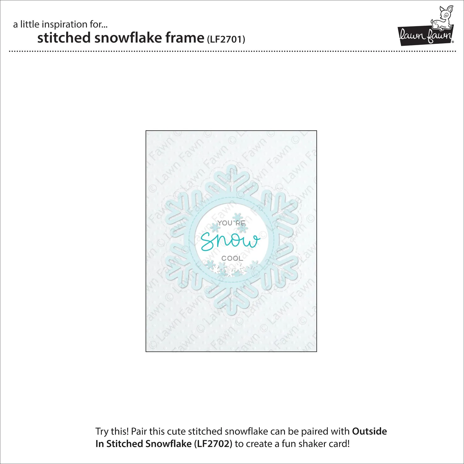 Lawn Fawn LF2701 Stitched Snowflake Frame Stanzen 2tlg