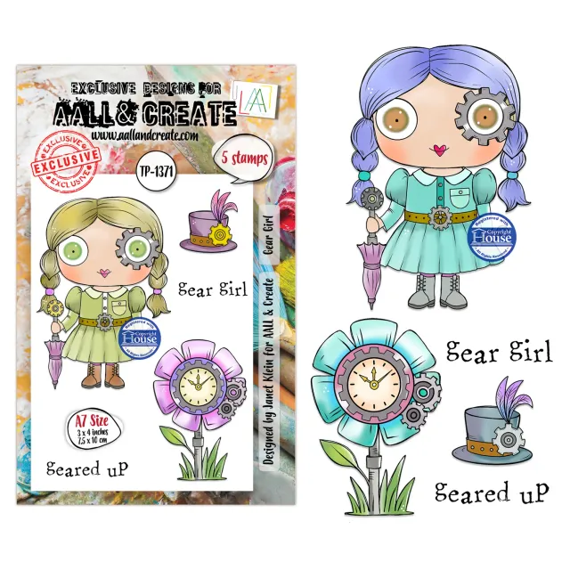 AALL and Create TP-1371 Gear Girl Stempelset A7 Janet Klein