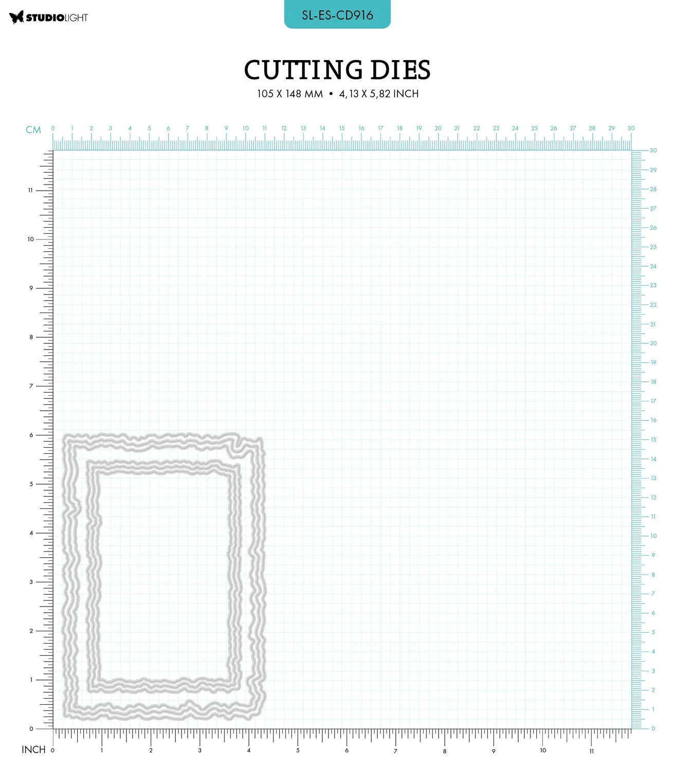 StudioLight Essentials Torn Edge Rectangles Stanzschablone