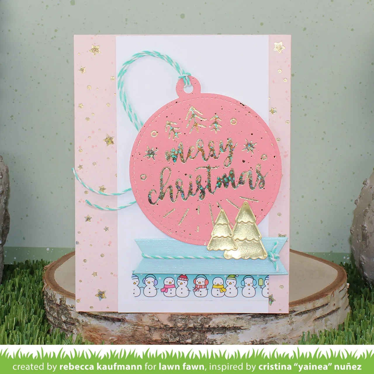 Lawn Fawn Foiled Sentiments Merry Christmas Heißfolienplatte glänzend
