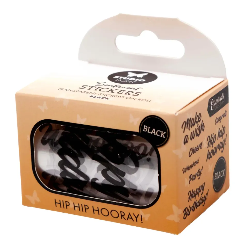 StudioLight Essentials Hip Hip Hooray Sticker Schwarz 5 Meter