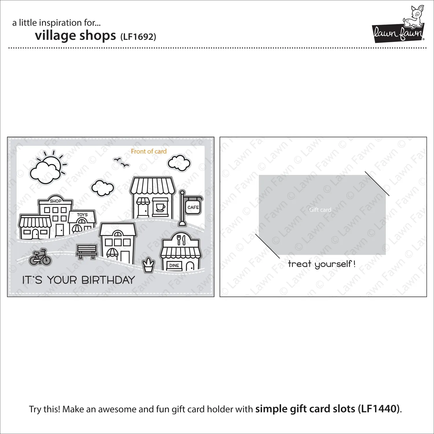 Lawn Fawn Village Shops LF1692 Clear Stamps Läden