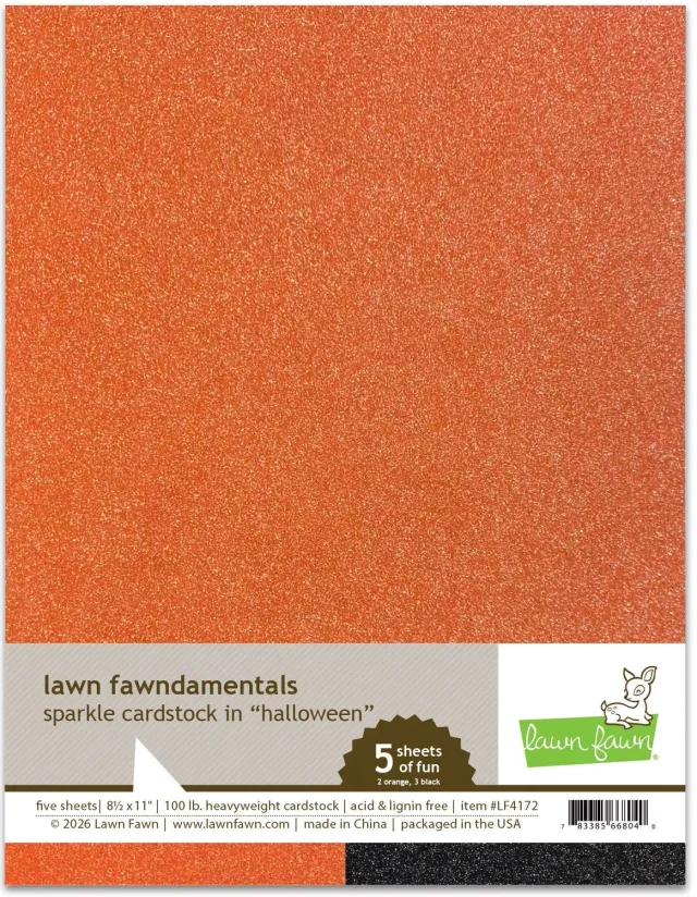 Lawn Fawn LF4172 Cardstock Halloween 5 Bogen Glitzer