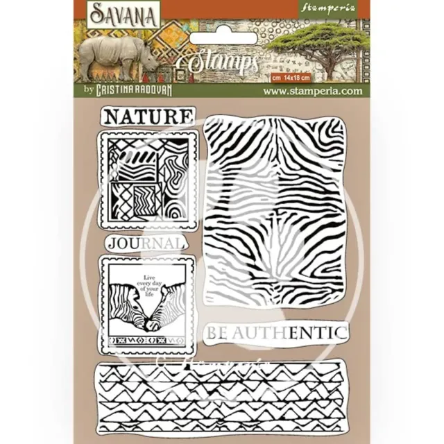 Stamperia Savana Zebra Texture Stempel 14x18 cm