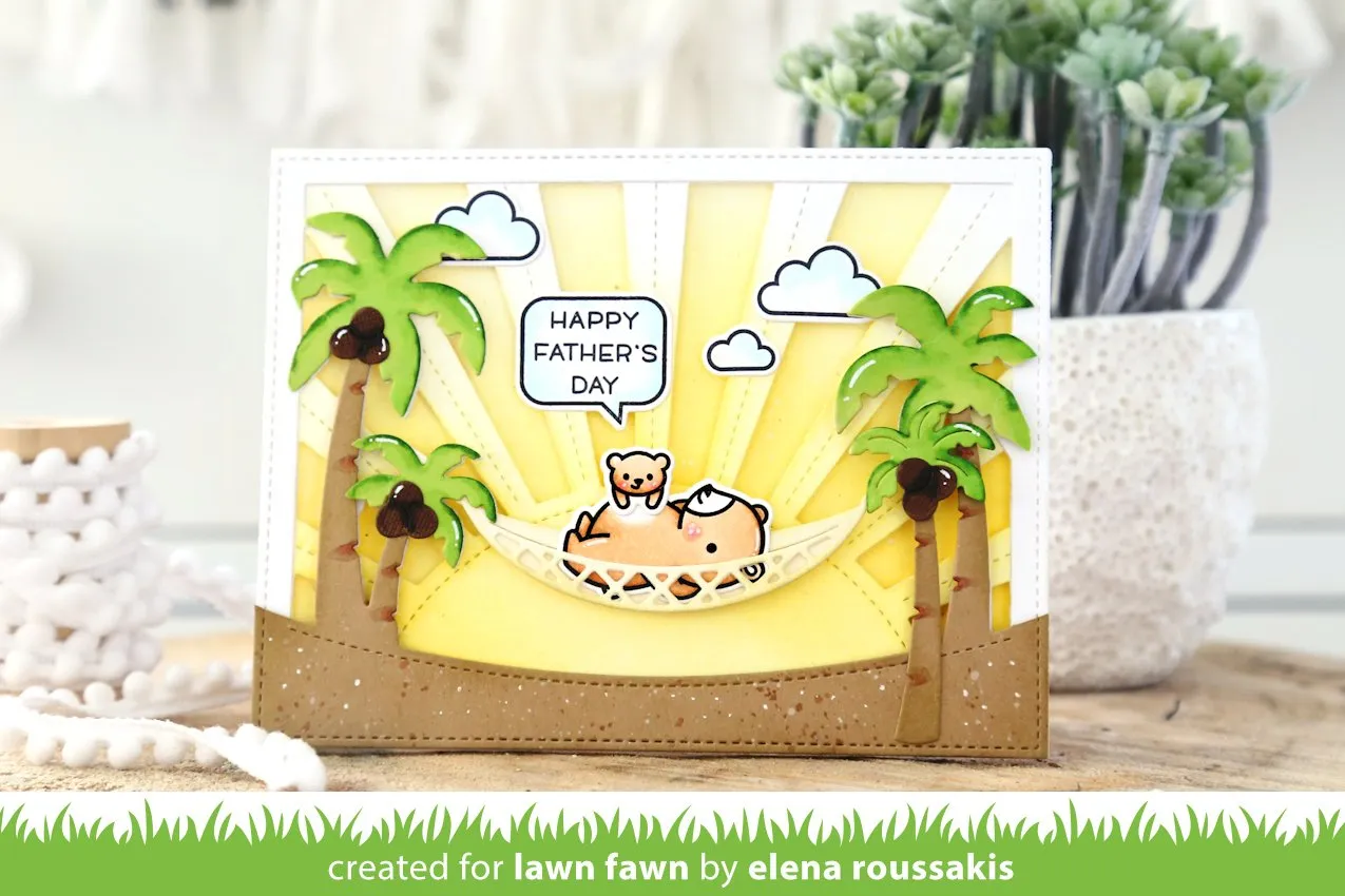 Lawn Fawn Hammock and Trees Stanzschablone Palme