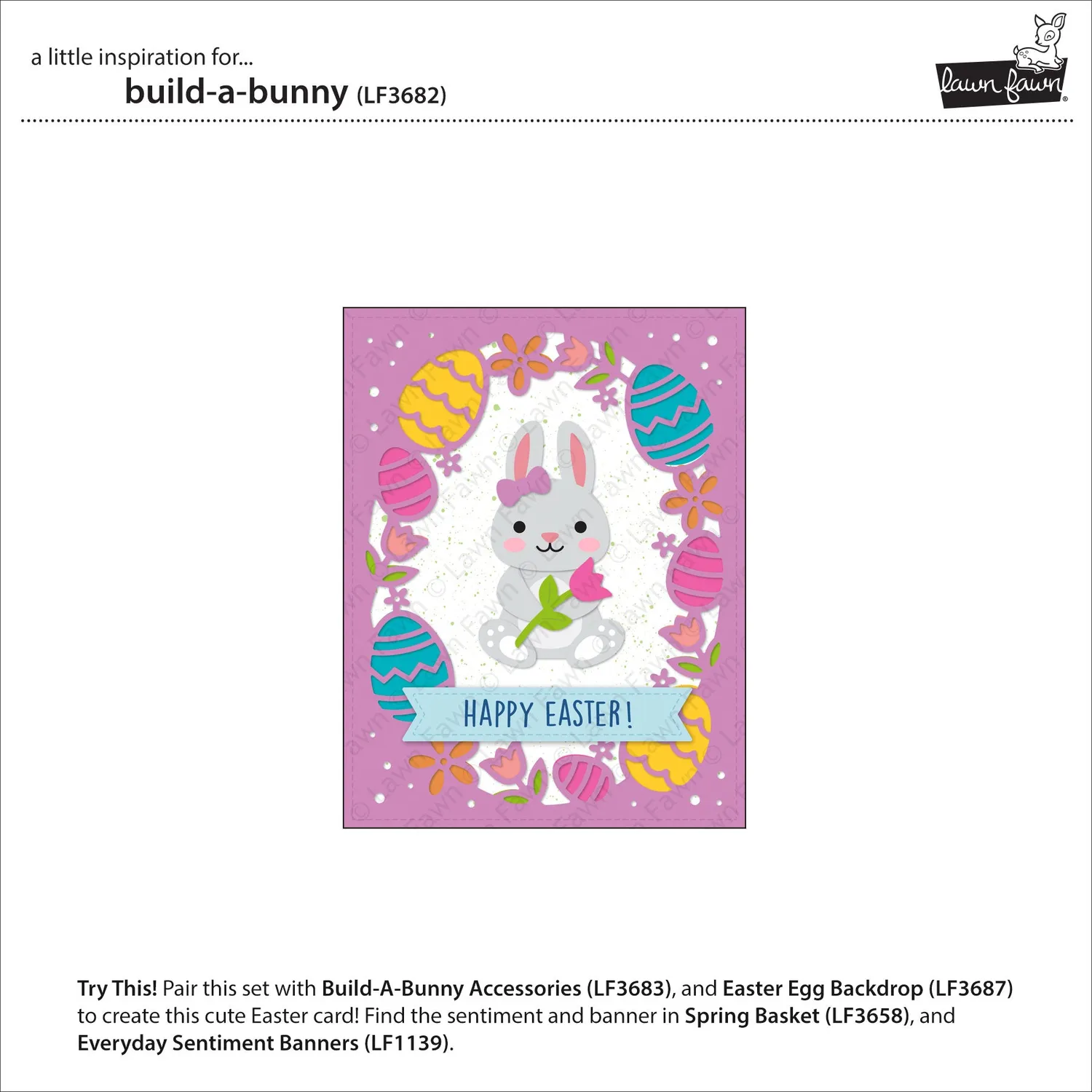 Lawn Fawn Build-a-Bunny Stanze 15-teilig Hase Ostern