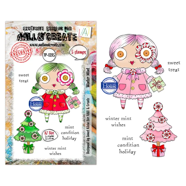 AALL and Create TP-1395 Water Mint Stempelset A7 5 Motive