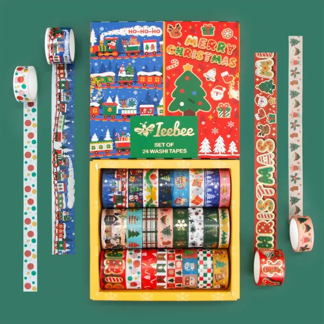 Ieebee Christmas Washi Tape Set 24 Rollen Santa