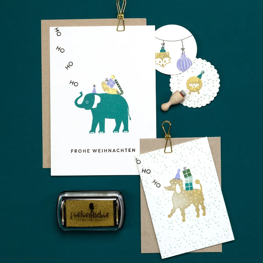 Perlenfischer Ho Holzstempel Weihnachten 4x8 mm