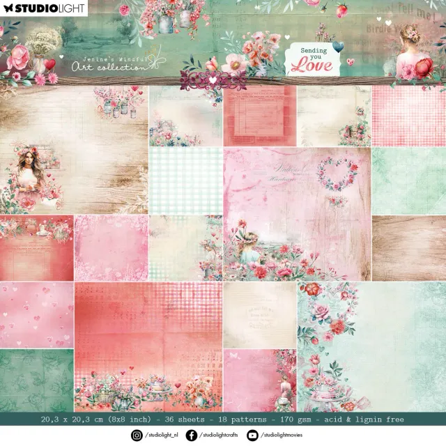StudioLight Jenines Mindful Art Sending You Love Papierblock 20x20