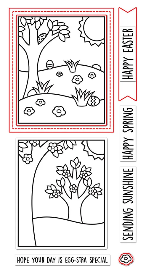Lawn Fawn Window Scene Spring LF2781 Stanzschablone Ostern