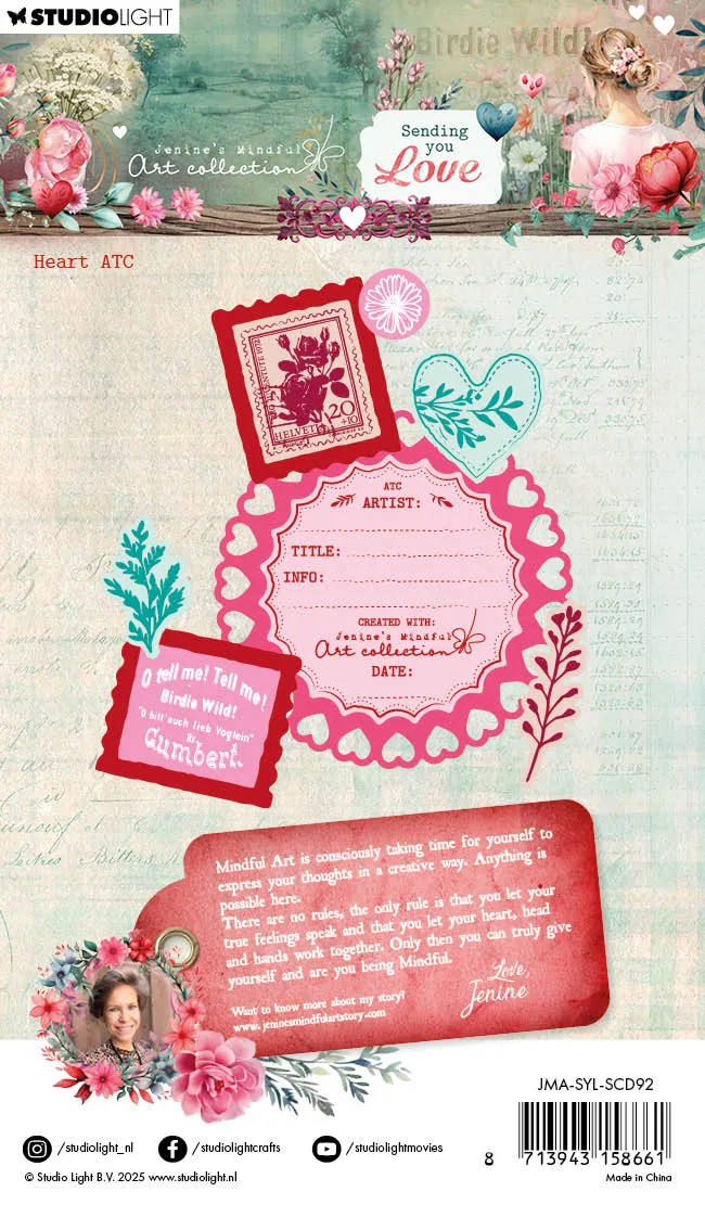 StudioLight Sending You Love Heart ATC Stempel Stanze