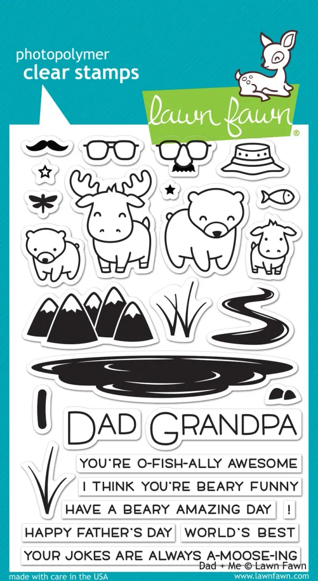 Lawn Fawn Dad + Me LF1163 Clear Stamps Vatertag